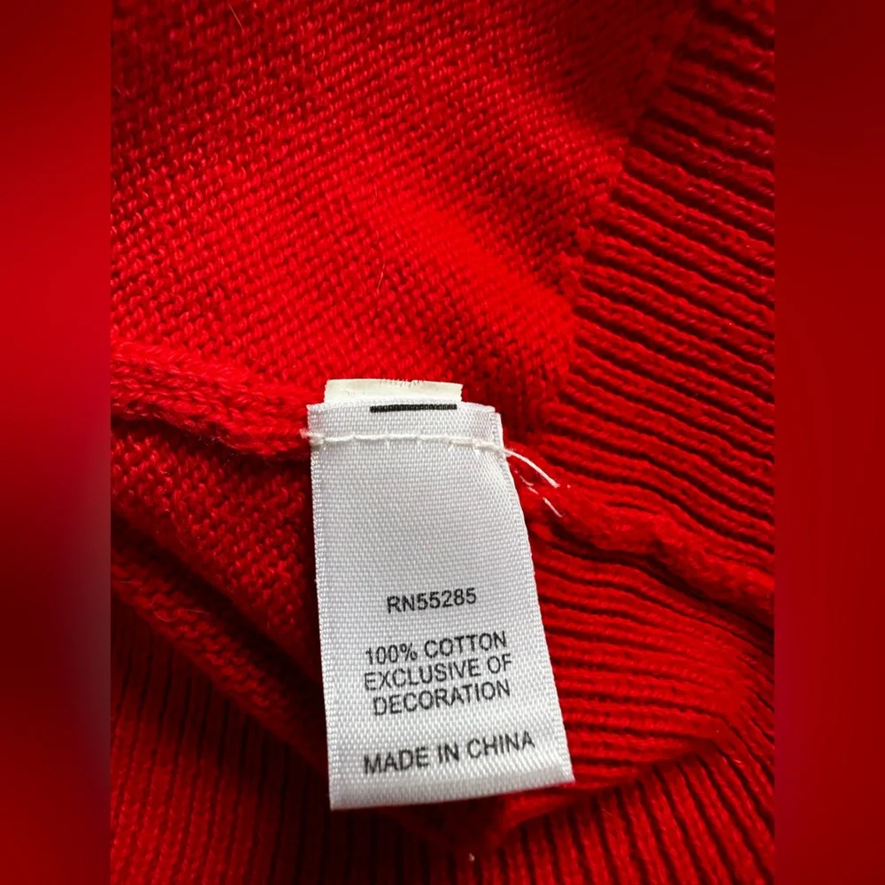 Express Red V-Neck Sweater Men’s Medium | Classic Preppy Layer Knit EUC